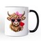 Highland Cow Faux-Yarn Valentine Mug, Cute Knit Coquette Gift